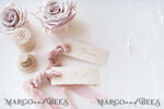 PLACE CARDS / TABLE CARDS Romantic Boho/ Botanical/ Floral Romantic Ivory Wedding Place Cards with Blush Pink Velvet Ribbon, Elegant Cards with Blush Pink Custom Wording, Minimalistic Name Tags, Decle-Edged Wedding Tags9