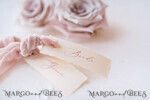 PLACE CARDS / TABLE CARDS Romantic Boho/ Botanical/ Floral Romantic Ivory Wedding Place Cards with Blush Pink Velvet Ribbon, Elegant Cards with Blush Pink Custom Wording, Minimalistic Name Tags, Decle-Edged Wedding Tags9