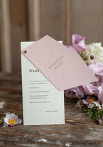 MENU & PROGRAMS romantic Geometric Minimalist Wedding Menu, Custom Blush and Ivory Double Menu Cards, Modern Handmade Geometric Wedding Menu, Simple Pink and Ecru Wedding Menu Cards    7