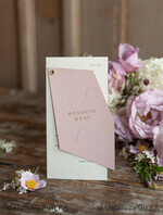 MENU & PROGRAMS romantic Geometric Minimalist Wedding Menu, Custom Blush and Ivory Double Menu Cards, Modern Handmade Geometric Wedding Menu, Simple Pink and Ecru Wedding Menu Cards    7
