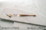 WOODEN PENHOLDERS Wood and resin English Oblique Pen, Handmade resin forget me not flowers Wooden Antique Dip Pen, Wood Oblique Calligraphy Pen Holder, perfect gift for her, practicing Quill11