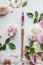 WOODEN PENHOLDERS Wood and resin English Oblique Pen, Handmade resin flowers Wooden Antique Dip Pen, Wood Oblique Calligraphy Pen Holder, perfect gift for her, practicing Quill14