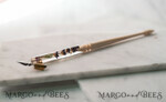 WOODEN PENHOLDERS Wood and resin English Oblique Pen, Handmade resin lavender Wooden Antique Dip Pen, Wood Oblique Calligraphy Pen Holder, perfect gift for her, practicing Quill9