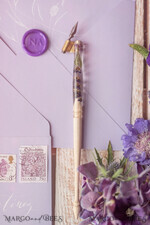 WOODEN PENHOLDERS Wood and resin English Oblique Pen, Handmade resin lavender Wooden Antique Dip Pen, Wood Oblique Calligraphy Pen Holder, perfect gift for her, practicing Quill9