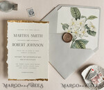 WEDDING INVITATIONS modern calligraphy / fine art Ivory Gold Wedding Invitation, Floral Wedding Invitation, Tuscany Italian Invitation suite, Wreath Monogram wedding invitation suite, Deckled Edge Invites, Torn Edge Wedding Invitations golden, Fine Art Wedding Invitation Suite, Deckled Edge Paper7