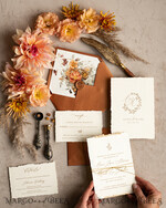 WEDDING INVITATIONS modern calligraphy / fine art Fine Art Fall Terracotta Gold Wedding Invitation, Burnt orange Floral Wedding Invitation, Rust Invitation suite, Wreath Monogram wedding invitation suite, Deckled Edge Invites, Torn Edge Wedding Invitations golden, Fine Art Wedding Invitation Suite, Deckled13