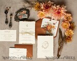 WEDDING INVITATIONS modern calligraphy / fine art Fine Art Fall Terracotta Gold Wedding Invitation, Burnt orange Floral Wedding Invitation, Rust Invitation suite, Wreath Monogram wedding invitation suite, Deckled Edge Invites, Torn Edge Wedding Invitations golden, Fine Art Wedding Invitation Suite, Deckled13
