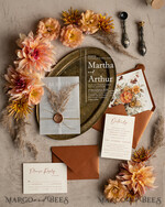 HOCHZEITS EINLADUNGEN moderne Kalligraphie / feine Kunst Herbst Terracotta Acryl Hochzeitskarten Set, Echte Pampasgras Florale Hochzeitskarten, Kupfer Französische Provence Einladungset, Rost Pampasgras Boho Hochzeitskarten Set, Moderne Fein Kunst Burnt Orange Hochzeitskarten Set22