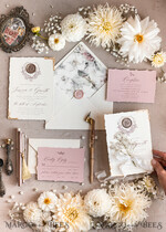 WEDDING INVITATIONS modern calligraphy / fine art Fine Art Blush Wedding Invitation, Real Baby Breth Floral Wedding Invitation, French Provence Invitation suite, Gypsophila wedding invitation suite, Deckled Edge Invites, Torn Edge Wedding Invitations golden, Fine Art Wedding Invitation Suite14
