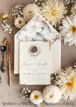 WEDDING INVITATIONS modern calligraphy / fine art Fine Art Blush Wedding Invitation, Real Baby Breth Floral Wedding Invitation, French Provence Invitation suite, Gypsophila wedding invitation suite, Deckled Edge Invites, Torn Edge Wedding Invitations golden, Fine Art Wedding Invitation Suite14