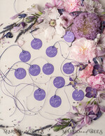 PLACE CARDS / TABLE CARDS calligraphy Romantic Round Purple Wedding Name Tags, Luxury Purple Place Cards, Elegant Purple Wedding Name Tags For Your Wedding Tables, Minimalistic Wedding Place Cards10