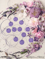 PLACE CARDS / TABLE CARDS calligraphy Romantic Round Purple Wedding Name Tags, Luxury Purple Place Cards, Elegant Purple Wedding Name Tags For Your Wedding Tables, Minimalistic Wedding Place Cards10