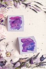 PLATZKARTEN / TISCHKARTEN  
 Kalligraphie Elegante Aquarell lila Hochzeitsplatzkarte, Flieder Namensschilder für Ihre Hochzeitstische, Aquarelldesign Hochzeitsplatzkarten, romantische Namensschilder, bearbeitbarer Text6
