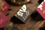 PLACE CARDS / TABLE CARDS calligraphy Luxury Modern Black Place Cards, Elegant Marsala Place Card with Gold printout, Romantic Name Tags For Your Wedding Tables, Calligraphy style Wedding Cards     15