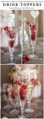TORTENDEKORATION  
 Drink Toppers Hochzeitstorte Topper, Getränkebeschriftungen5