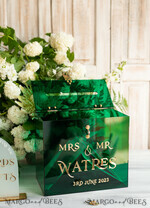 KARTONBOXEN  
 Acrylkartenbox Elegante smaragdgrüne Hochzeitsset Acryl-Kartenbox mit Schloss und Schild für Karten & Geschenke, personalisierte Hochzeitskartenbox, Acryl-Hochzeitskartenbox mit Deckel in Grün.41