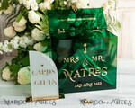 KARTONBOXEN  
 Acrylkartenbox Elegante smaragdgrüne Hochzeitsset Acryl-Kartenbox mit Schloss und Schild für Karten & Geschenke, personalisierte Hochzeitskartenbox, Acryl-Hochzeitskartenbox mit Deckel in Grün.41