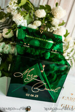 KARTONBOXEN  
 Acrylkartenbox Elegante smaragdgrüne Hochzeitsset Acryl-Kartenbox mit Schloss und Schild für Karten & Geschenke, personalisierte Hochzeitskartenbox, Acryl-Hochzeitskartenbox mit Deckel in Grün.41