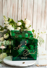 KARTONBOXEN  
 Acrylkartenbox Elegante smaragdgrüne Hochzeitsset Acryl-Kartenbox mit Schloss und Schild für Karten & Geschenke, personalisierte Hochzeitskartenbox, Acryl-Hochzeitskartenbox mit Deckel in Grün.41