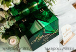 KARTONBOXEN  
 Acrylkartenbox Elegante smaragdgrüne Hochzeitsset Acryl-Kartenbox mit Schloss und Schild für Karten & Geschenke, personalisierte Hochzeitskartenbox, Acryl-Hochzeitskartenbox mit Deckel in Grün.41