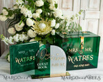 KARTONBOXEN  
 Acrylkartenbox Elegante smaragdgrüne Hochzeitsset Acryl-Kartenbox mit Schloss und Schild für Karten & Geschenke, personalisierte Hochzeitskartenbox, Acryl-Hochzeitskartenbox mit Deckel in Grün.41