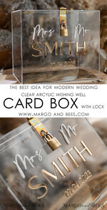 CARD BOXES acrylic Cards box Modern Clear wedding wishing well acrylic card box with Lock, Personalized Wedding Card Box, Clear Card Box, Wedding Card Box with Lid, Wedding Money Box, Wedding Card Holder 11