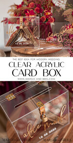 CARD BOXES acrylic Cards box Elegant Clear wedding Set  acrylic card box with Lock and sign cards & gifts, Personalized Wedding Card Box, Clear Card Box, Wedding Card Box with Lid, Wedding Money Box, Wedding Card Holder 22