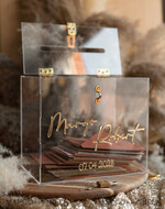 KARTONBOXEN  
 Acrylkartenbox Moderne klare Hochzeitswunschbox aus Acryl mit Schloss, personalisierte Hochzeitskartenbox, klare Kartenbox, Hochzeitskartenbox mit Deckel, Hochzeitsgeldbox, Hochzeitskartenhalter.12