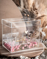 CARD BOXES acrylic Cards box Elegant Clear wedding wishing well acrylic money gift card box with shelf for flowers, Personalized Wedding Card Box, Acrylic Card Box, Wedding Card Box with Lid, Wedding Money Box, Wedding Card Box12