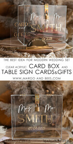 CARD BOXES acrylic Cards box Modern Clear wedding  Set wishing well card box with Lock and table sign cards & gifts, Personalized Wedding Card Box with Lid and sign, Wedding Money Box, Wedding Card Holder 14