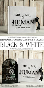 WEDDING GUEST BOOKS Instax Instant Photo Book black & white Velvet  Acrylic Wedding Guest Book Personalised & sign set, Velvet elegant Instant Photo Book Boho Elegant Instax Guestbook19