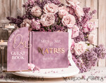 HOCHZEITS-GÄSTEBÜCHER Instax Sofortbildbuch Mauve Gold Acryl Hochzeitsgastbuch personalisiert, Velvet Dusty Rose Sofortfotobuch Boho Elegant Instax Hochzeitsfoto Gastbuch14