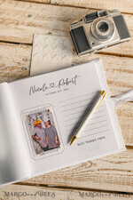HOCHZEITS-GÄSTEBÜCHER Instax Sofortbildbuch Reines Weißes Gold-Acryl-Hochzeitsgästebuch mit personalisiertem Unterschriften-Set, Samtweißes Sofortfoto-Buch Boho Elegante Instax Hochzeitsfoto-Gästebuch21
