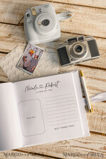 HOCHZEITS-GÄSTEBÜCHER Instax Sofortbildbuch Reines Weißes Gold-Acryl-Hochzeitsgästebuch mit personalisiertem Unterschriften-Set, Samtweißes Sofortfoto-Buch Boho Elegante Instax Hochzeitsfoto-Gästebuch21