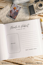 HOCHZEITS-GÄSTEBÜCHER Instax Sofortbildbuch Reines Weißes Gold-Acryl-Hochzeitsgästebuch mit personalisiertem Unterschriften-Set, Samtweißes Sofortfoto-Buch Boho Elegante Instax Hochzeitsfoto-Gästebuch21
