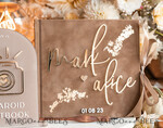 HOCHZEITS-GÄSTEBÜCHER Instax Sofortbildbuch Fall beige Gold Acryl Hochzeitsgäste Buch Personalisierte und Bogen Acryl Schild Set, Tan Taupe Samt Sofortbildbuch Boho Elegante Instax Hochzeitsfoto Gästebuch, Erdige Acryl Instax Gästebuch Schild, Neutrales Samt Fotobuch.28