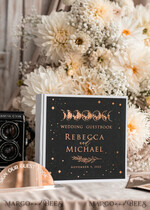 WEDDING GUEST BOOKS Instax Instant Photo Book Photoalbum Wedding Guest Book Personalised with arch mirror sign set, Black Gold Instant Photo Book Boho halloween Instax Wedding Photo Guestbook12