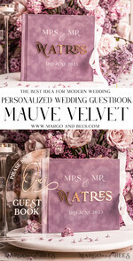 HOCHZEITS-GÄSTEBÜCHER Instax Sofortbildbuch Mauve Gold Acryl Hochzeitsgästebuch Personalisiert, Samt Staubiger Rosé Sofortbildbuch Boho Elegant Instax Hochzeitsfoto Gästebuch16