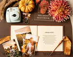 WEDDING GUEST BOOKS Instax Instant Photo Book Fall Terracotta Gold Acrylic Wedding Guest Book Personalised and sign set, Velvet Rust Instant Photo Book Boho Elegant Instax Wedding Photo Guestbook18