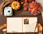 WEDDING GUEST BOOKS Instax Instant Photo Book Fall Terracotta Gold Acrylic Wedding Guest Book Personalised and sign set, Velvet Rust Instant Photo Book Boho Elegant Instax Wedding Photo Guestbook18