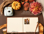 WEDDING GUEST BOOKS Instax Instant Photo Book Fall Terracotta Gold Acrylic Wedding Guest Book Personalised and sign set, Velvet Rust Instant Photo Book Boho Elegant Instax Wedding Photo Guestbook18