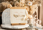 HOCHZEITS-GÄSTEBÜCHER Instax Sofortbildbuch Elfenbein Gold Acryl Hochzeitsgäste Buch personalisiert & Signaturset, Samt Sofortbildbuch Boho Elegantes Instax Hochzeitsfoto Gästebuch25