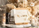 HOCHZEITS-GÄSTEBÜCHER Instax Sofortbildbuch Elfenbein Gold Acryl Hochzeitsgäste Buch personalisiert & Signaturset, Samt Sofortbildbuch Boho Elegantes Instax Hochzeitsfoto Gästebuch25