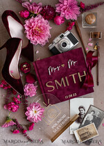 WEDDING GUEST BOOKS Instax Instant Photo Book Maroon Gold Acrylic Wedding Guest Book Personalised and sign set, Velvet Garden Burgundy Instant Photo Book Boho Elegant Marsala Instax Wedding Photo Guestbook16