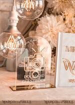 WEDDING GUEST BOOKS Instax Instant Photo Book Pure White Gold Acrylic Wedding Guest Book Personalised and sign set, Velvet Instant Photo Book Boho Elegant Instax Wedding Photo Guestbook24