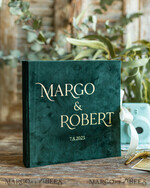 WEDDING GUEST BOOKS Instax Instant Photo Book Green Gold Luxury Wedding Guest Book, Emerald green gold Velvet Instant Photo Book , Elegant Greenery Instax Wedding Photo Guestbook 10