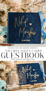 HOCHZEITS-GÄSTEBÜCHER Instax Sofortbildbuch Marinblaues Gold Acryl-Hochzeitsgastbuch mit personalisiertem Signaturset, Samt Dunkelblau Sofortbildbuch Boho Elegantes Instax Hochzeitsfoto-Gästebuch21