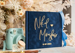HOCHZEITS-GÄSTEBÜCHER Instax Sofortbildbuch Marinblaues Gold Acryl-Hochzeitsgastbuch mit personalisiertem Signaturset, Samt Dunkelblau Sofortbildbuch Boho Elegantes Instax Hochzeitsfoto-Gästebuch21