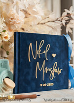 HOCHZEITS-GÄSTEBÜCHER Instax Sofortbildbuch Marinblaues Gold Acryl-Hochzeitsgastbuch mit personalisiertem Signaturset, Samt Dunkelblau Sofortbildbuch Boho Elegantes Instax Hochzeitsfoto-Gästebuch21
