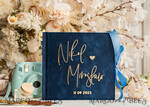 HOCHZEITS-GÄSTEBÜCHER Instax Sofortbildbuch Marinblaues Gold Acryl-Hochzeitsgastbuch mit personalisiertem Signaturset, Samt Dunkelblau Sofortbildbuch Boho Elegantes Instax Hochzeitsfoto-Gästebuch21